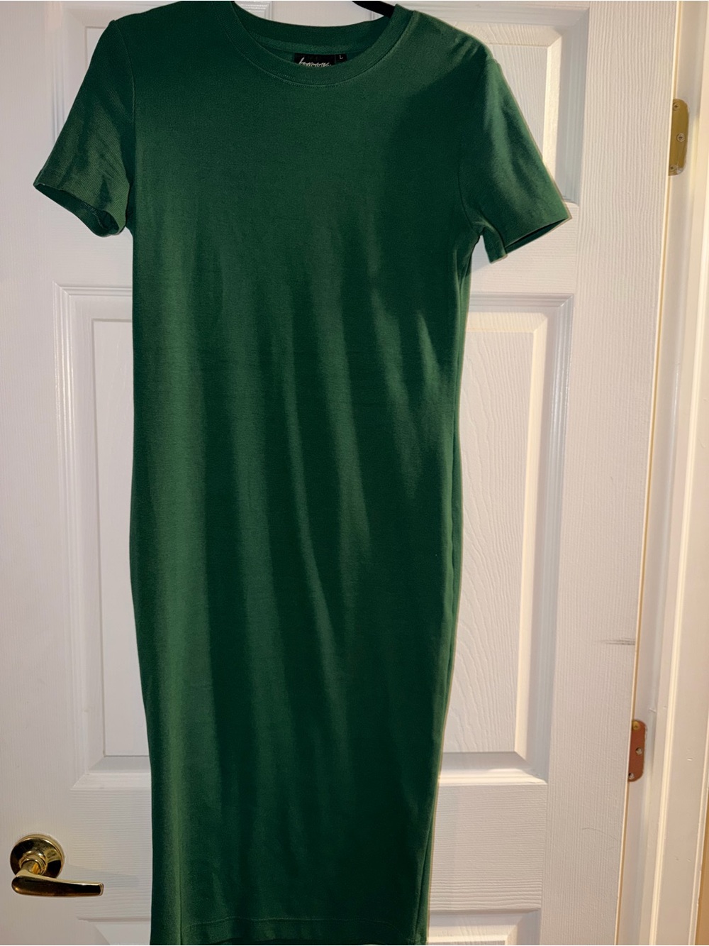 Fancy Homebody Green Short-Sleeve Midi Dress